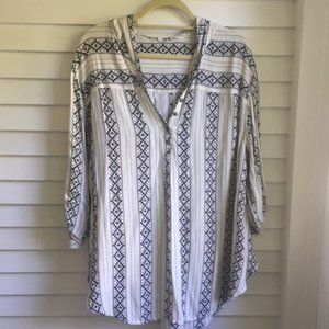 Freepeople printed oversized hooded tunic top